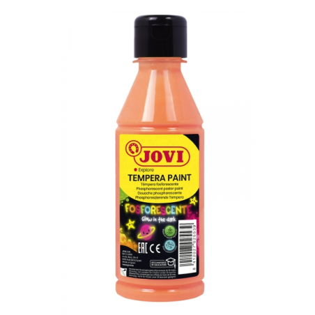 Jovi Tempera Paint Phosphorescent Liquid Tempera - Brille dans le noir - Séchage rapide - Excellente adhérence - Prêt à l'emploi