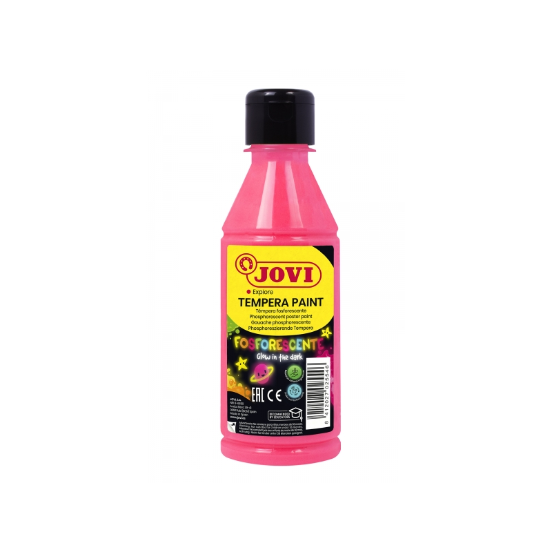 Jovi Tempera Paint Liquid Tempera Phosphorescent - Brille dans le noir - Séchage rapide - Excellente performance - Application f