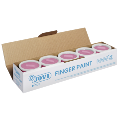 LOT de 5 Jovi Finger Paint Pot - 125 ml - Couleurs miscibles - Texture gélatineuse - Lavable - Sans gluten et sans allergène - N