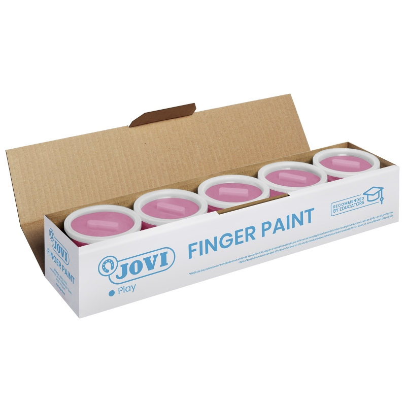 LOT de 5 Jovi Finger Paint Pot - 125 ml - Couleurs miscibles - Texture gélatineuse - Lavable - Sans gluten et sans allergène - N