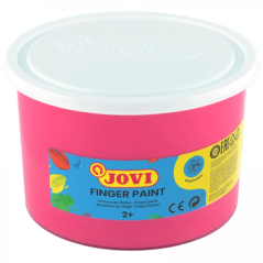 Jovi Finger Paint Pot de 500 ml - Ingrédients naturels - Couleurs miscibles - Texture gélatineuse - Lavable - Couleur rose