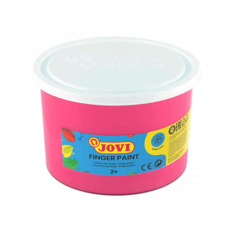 Jovi Finger Paint Pot de 500 ml - Ingrédients naturels - Couleurs miscibles - Texture gélatineuse - Lavable - Couleur rose