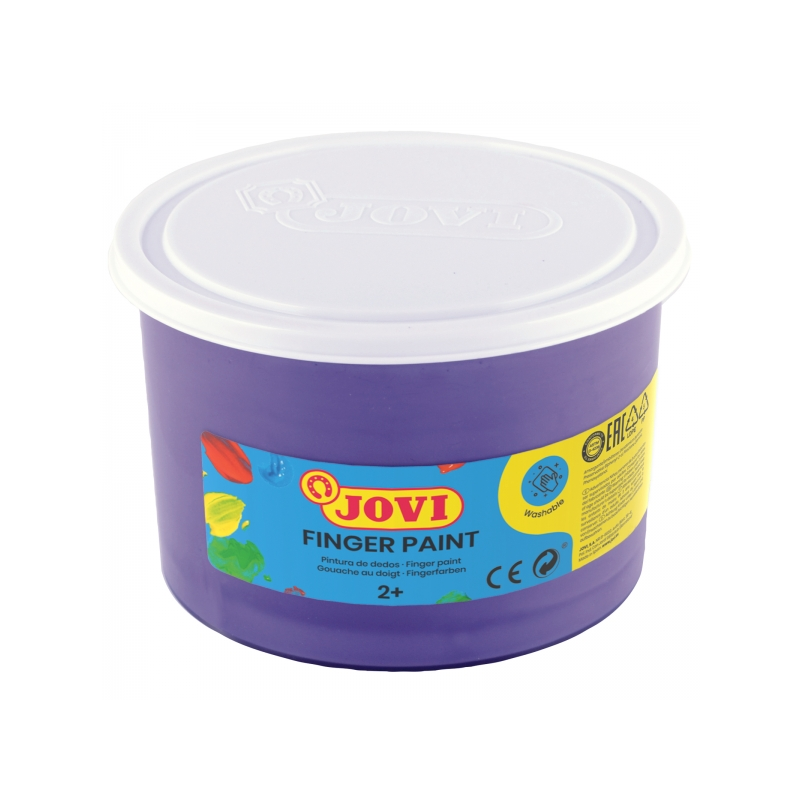 Jovi Finger Paint Pot de 500 ml - Ingrédients naturels - Couleurs miscibles - Texture gélatineuse - Lavable - Couleur Violet