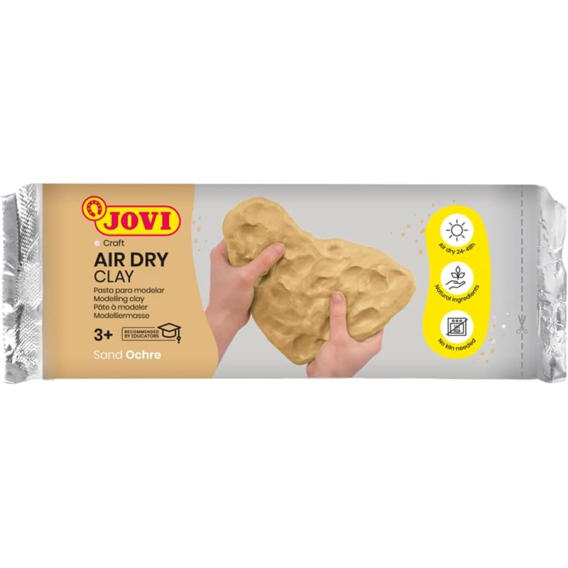 Pâte à modeler autodurcissante Jovi 500 g - Durcissement à l'air - Toucher froid - Facile à modeler - Multi-surfaces - Séchage e