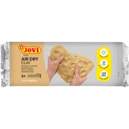 Pâte à modeler autodurcissante Jovi 500 g - Durcissement à l'air - Toucher froid - Facile à modeler - Multi-surfaces - Séchage e