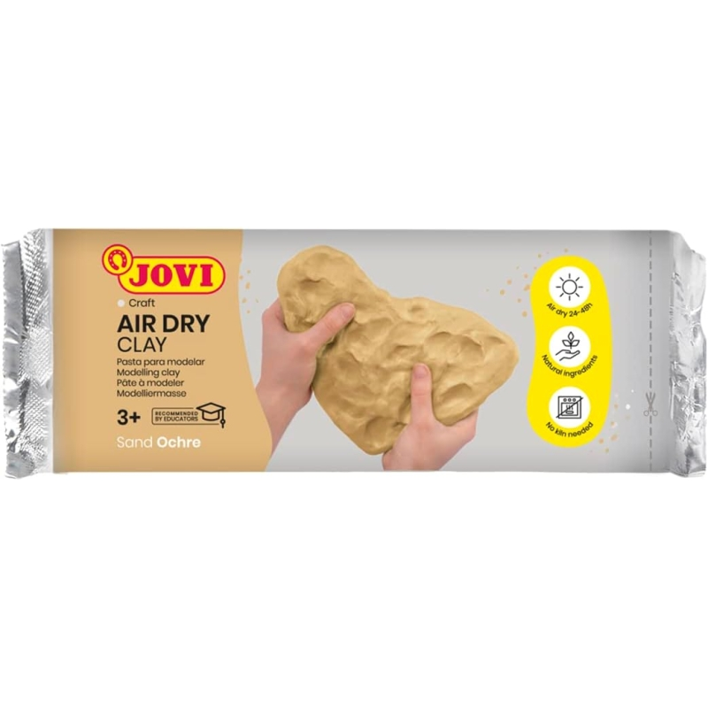 Pâte à modeler autodurcissante Jovi 1000 g - Durcissement à l'air - Toucher froid - Facile à modeler - Multi-surfaces - Séchage