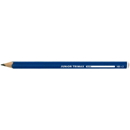 Lot de 12 crayons à mine graphite HB triangulaires jumbo Alpino Junior Trimax - Corps de 10 mm d'épaisseur - Espace pour le nom