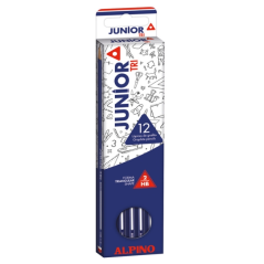 Lot de 12 crayons à mine triangulaires HB Alpino Junior - Espace pour le nom