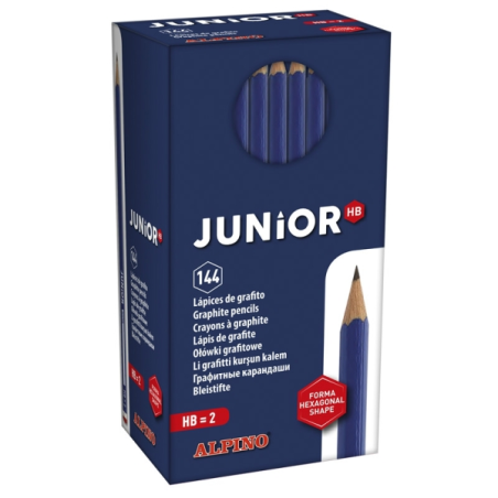 Alpino Junior - Lot de 144 crayons graphite HB avec mine - Espace pour le nom
