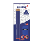 Blister Alpino Junior Tri de 6 crayons graphite HB + taille-crayon avec gomme - Espace pour le nom
