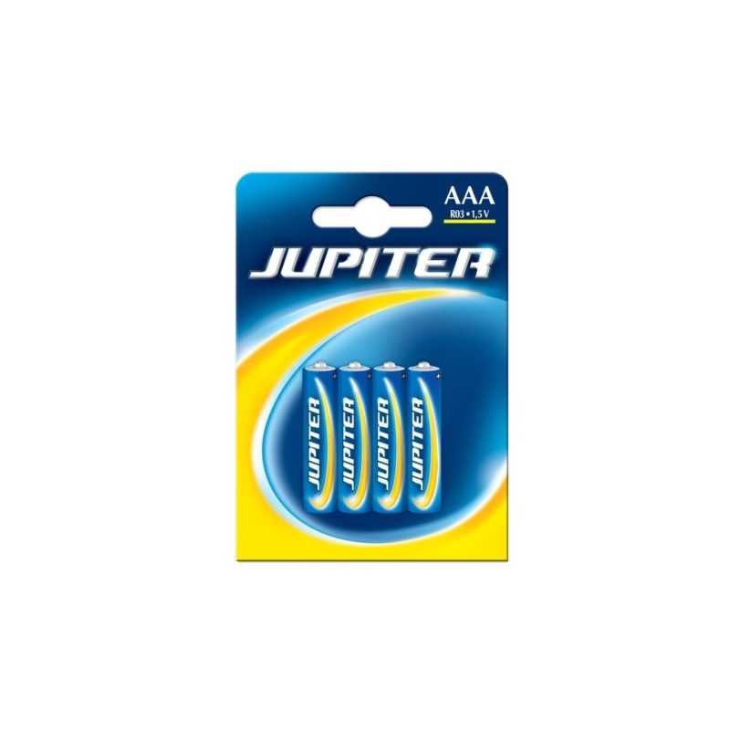Lot de 4 piles salines AAA Jupiter R03 - Piles salines pour appareils basse consommation
