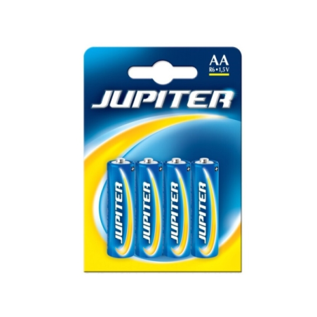 Lot de 4 piles salines Jupiter R06 AA - Piles salines pour appareils basse consommation