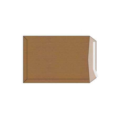 Lot de 250 enveloppes en papier kraft 90 g - Dimensions 250 x 353 mm - Autocollantes avec bande silicone - Marron