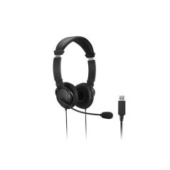 Casque Kensington avec microphone USB - Bandeau réglable - Coussinets d'oreille rembourrés - Commandes sur câble - Câble de 1,80
