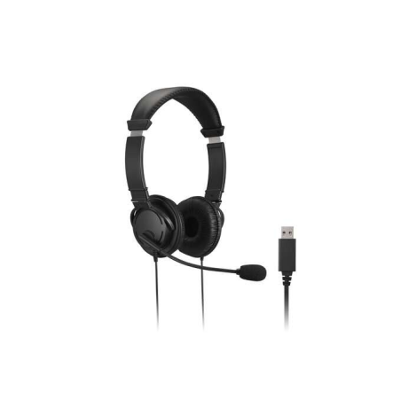 Casque Kensington avec microphone USB - Bandeau réglable - Coussinets d'oreille rembourrés - Commandes sur câble - Câble de 1,80
