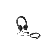 Casque pliable Kensington avec microphone - Connexion 3,5 mm - Arceau réglable - Oreillettes rembourrées - Commandes intégrées -
