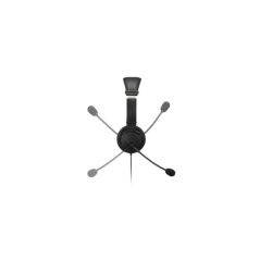Casque pliable Kensington avec microphone - Connexion 3,5 mm - Arceau réglable - Oreillettes rembourrées - Commandes intégrées -