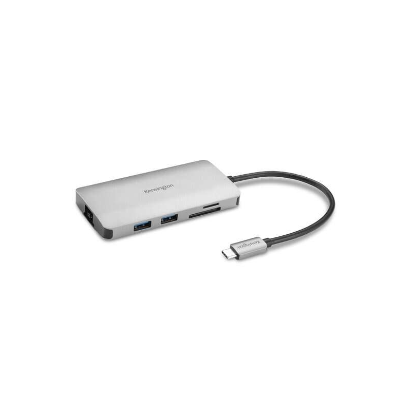 Kensington UH1400P Hub USB-C 3x USB 3.2, 1x USB-C jusqu'à 85W, 1x HDMI 2.0, Lecteur SD, Lecteur MicroSD - Couleur Argent