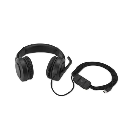 Casque Kensington H1000 avec microphone USB-C - Bandeau réglable - Coussinets d'oreille rembourrés - Commandes sur câble - Câble