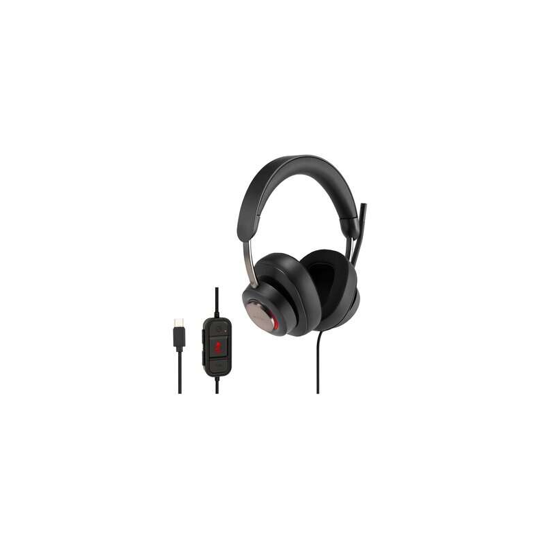 Casque Circumaural Kensington H2000 avec Microphone USB-C - Bandeau Réglable - Coussinets en Gel avec Effet de Refroidissement -