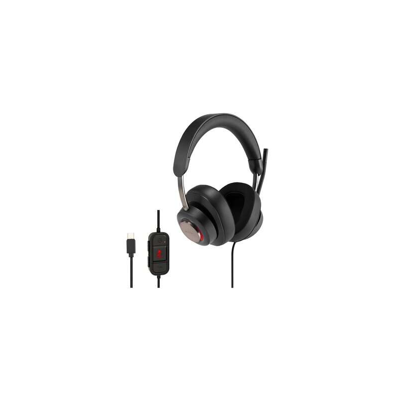 Casque Circumaural Kensington H2000 avec Microphone USB-C - Bandeau Réglable - Coussinets en Gel avec Effet de Refroidissement -