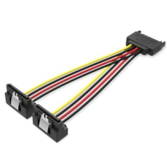 Câble d'alimentation SATA Vention - Longueur 0,15 m - Connecteur mâle 15 broches - 2 connecteurs femelles coudés 15 broches - Ca