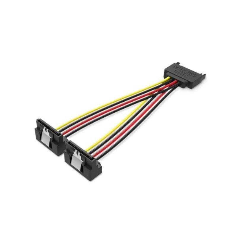 Câble d'alimentation SATA Vention - Longueur 0,15 m - Connecteur mâle 15 broches - 2 connecteurs femelles coudés 15 broches - Ca