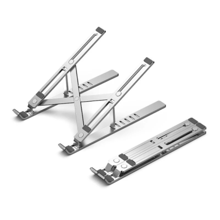 Support pour ordinateur portable Vention (jusqu'à 17 pouces) - Supporte jusqu'à 15 kg - Antidérapant - Aluminium - Angle réglabl