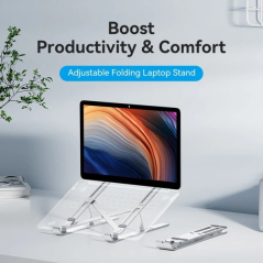 Support pour ordinateur portable Vention (jusqu'à 17 pouces) - Supporte jusqu'à 15 kg - Antidérapant - Aluminium - Angle réglabl