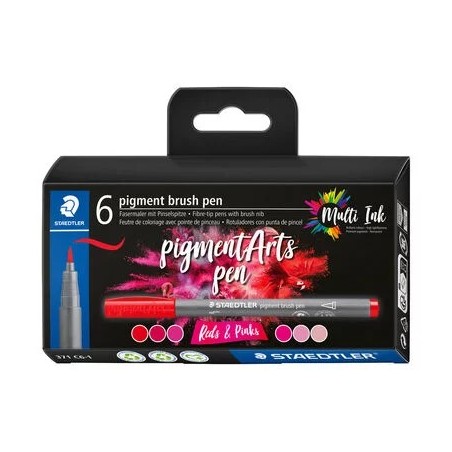 coffret marqueurs pinceau Staedtler rouges