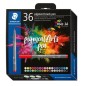 Staedtler 371 Lot de 36 marqueurs à pointe pinceau souple – Nouvelle encre multi-encre – Pigments de qualité supérieure –