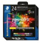 Staedtler 371 Lot de 24 marqueurs à pointe pinceau souple – Nouvelle encre multi-encre – Pigments de qualité supérieure –