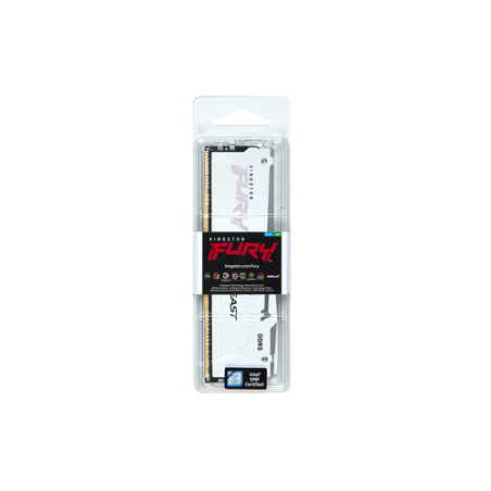Mémoire RAM Kingston Fury Beast RGB DDR5 6000 MT/s 16 Go 1,4 V CL30 DIMM - Blanche