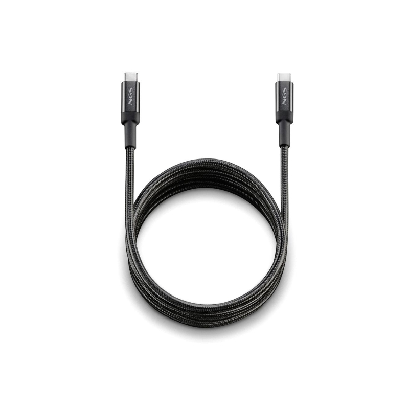 Câble NGS 2.0 USB-C Mâle vers USB-A Mâle - Charge ultra-rapide jusqu'à 65W - Longueur 2m - Couleur Noir