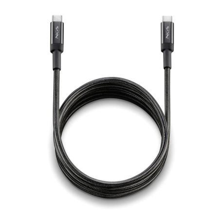 Câble NGS 2.0 USB-C Mâle vers USB-A Mâle - Charge ultra-rapide jusqu'à 65W - Longueur 2m - Couleur Noir
