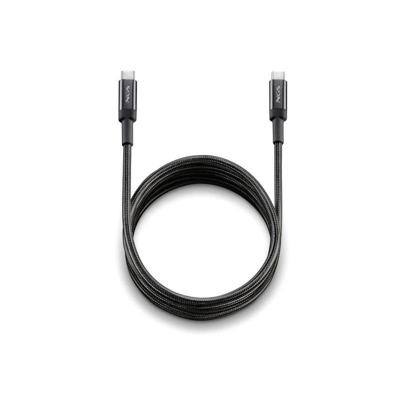 Câble NGS 2.0 USB-C Mâle vers USB-A Mâle - Charge ultra-rapide jusqu'à 65W - Longueur 3m - Couleur Noir
