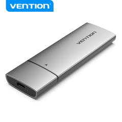Boîtier SSD Vention - USB 3.1 Gen 2C - 10 Gbps - Aluminium - Compatible M.2 NVMe - Comprend un câble USB-C - Couleur Gris