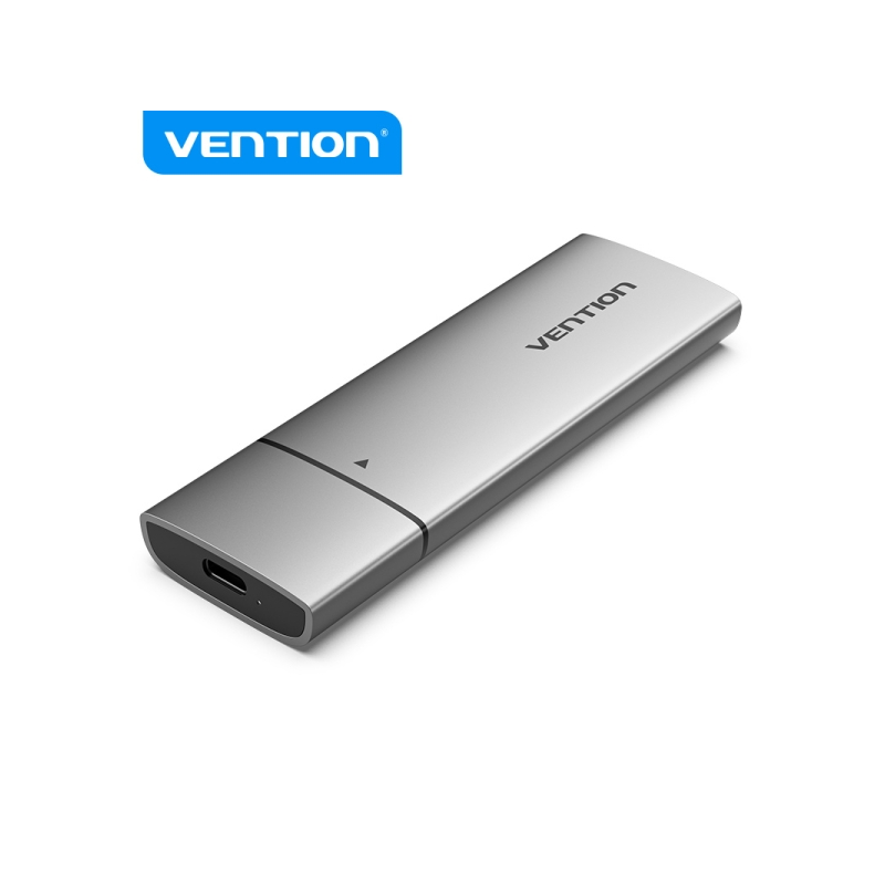 Boîtier SSD Vention - USB 3.1 Gen 2C - 10 Gbps - Aluminium - Compatible M.2 NVMe - Comprend un câble USB-C - Couleur Gris