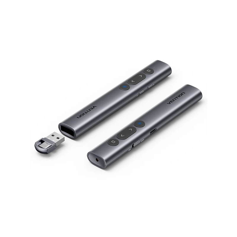 Présentateur sans fil Vention - Pointeur laser vert - Bluetooth - Batterie 200 mAh - Transmission 4 GHz - Portée jusqu'à 50 m -