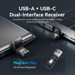 Présentateur sans fil Vention - Pointeur laser rouge - Batterie 200 mAh - Câble USB-C inclus - Portée jusqu'à 50 m - Contrôle du