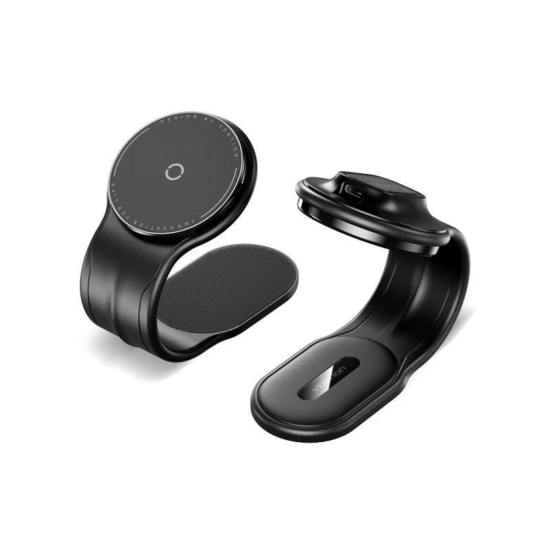 Support de charge magnétique pour smartphone Vention - 15 W - USB-C - Adhésif 3M et Velcro - Pliable - Noir