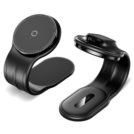 Support de charge magnétique pour smartphone Vention - 15 W - USB-C - Adhésif 3M et Velcro - Pliable - Noir