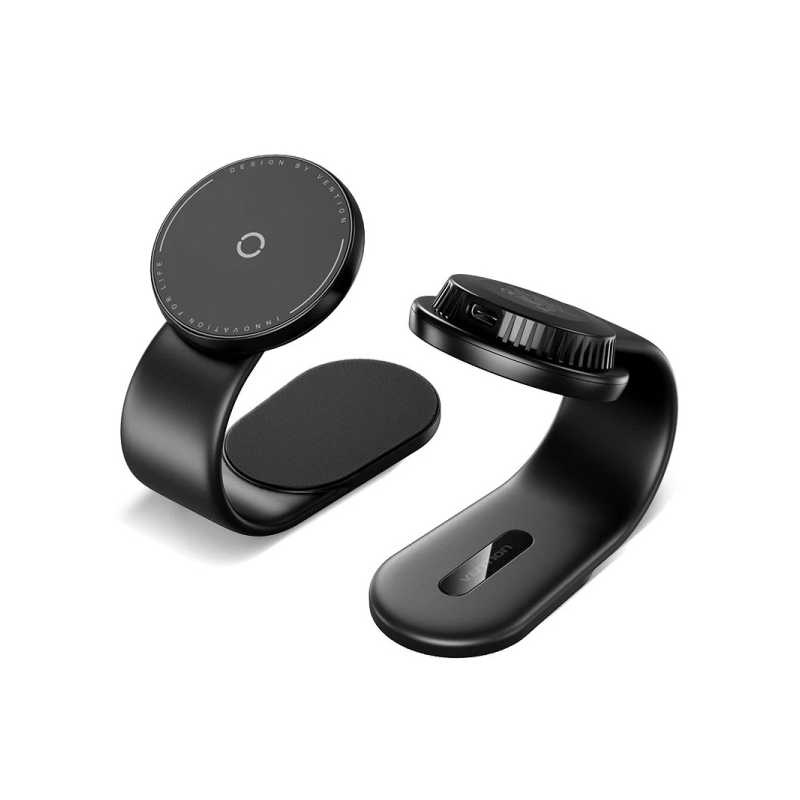 Support de charge magnétique pour smartphone Vention - 15 W - USB-C - Adhésif 3M et Velcro - Pliable - Noir