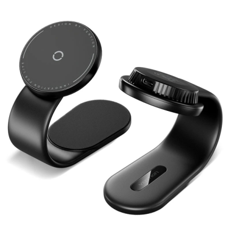 Support de charge magnétique pour smartphone Vention - 15 W - USB-C - Adhésif 3M et Velcro - Pliable - Noir