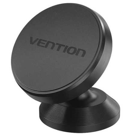Support magnétique pour smartphone Vention pour voiture - Fixation tableau de bord - Alliage d'aluminium - Silicone - Noir