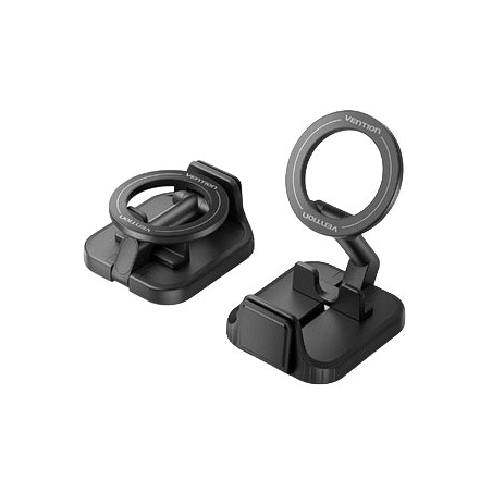 Support magnétique de bureau pour smartphone Vention - Pliable - Idéal pour les voyages - Noir