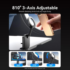 Support magnétique de bureau pour smartphone Vention - Pliable - Idéal pour les voyages - Noir