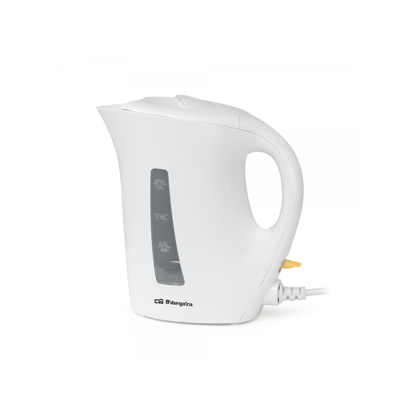 Bouilloire Orbegozo KT 4150 1L 1200W - Sans BPA - Poignée Touche Froide - Arrêt Automatique - Indicateur de Niveau d'Eau - Netto