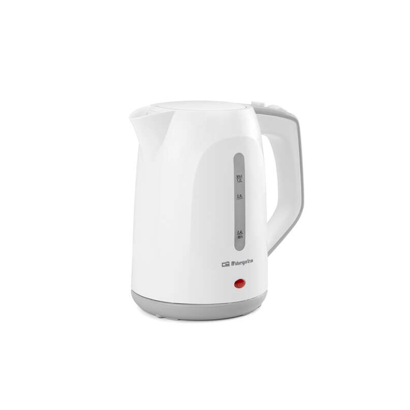 Orbegozo KT 5011 Bouilloire Rapide et Sûre - Puissance 1100W - Capacité 1L - Poignée Toucher Froid - Résistance Cachée - Base Ro