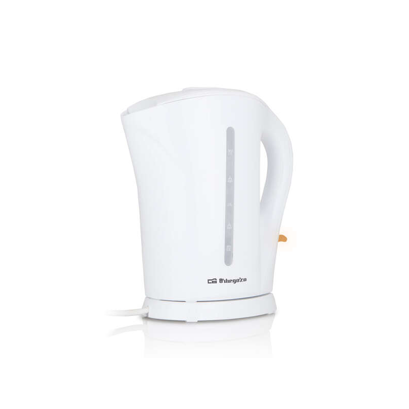 Bouilloire Orbegozo KT 6003 à ébullition rapide et sans BPA - Capacité 1,7 litre - Couvercle rabattable - Résistance immergée -